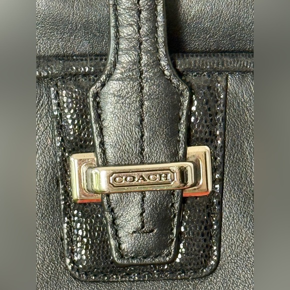 Coach Taylor 2013 #F25205 Black Leather Shoulder Bag Satchel Tote Carryall VGUC - Picture 10 of 10